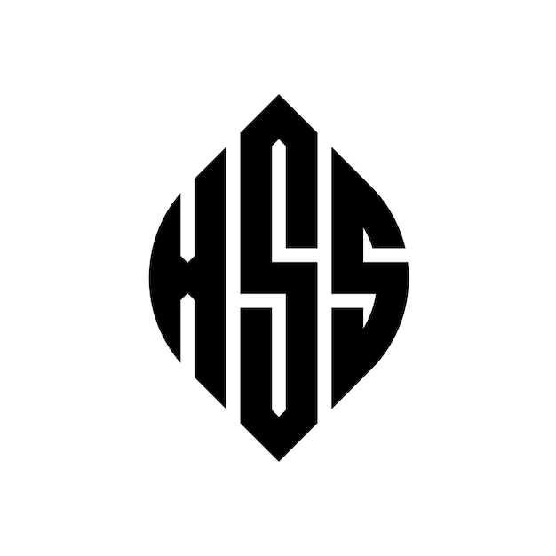 XSS diseño de logotipo de letras circulares con forma de círculo y elipse XSS letras elípticas con estilo tipográfico Las tres iniciales forman un logotipo de círculo XSS emblema de círculo Monograma abstracto letra marca vector