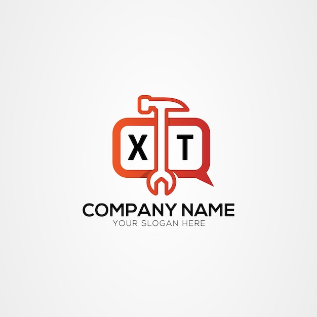 XT o TX letra creativa logotipo creativo con servicios icono o logotipo de chat ilustración vectorial aislada