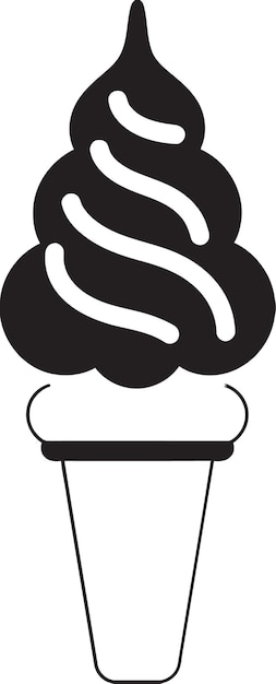 Éxtasis congelado Logotipo negro cono Tasty Twists cono icono de helado