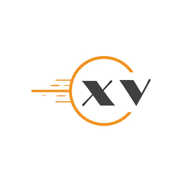 xv logotipo inicial de monograma con diseño de estilo círculo