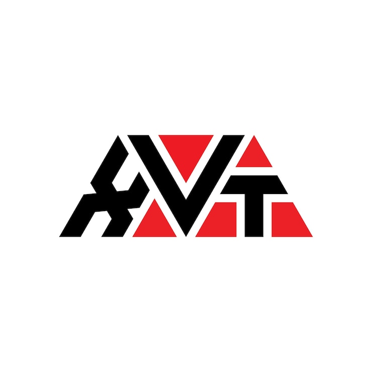 Vector xvt triángulo diseño de la letra del logotipo con forma de triángulo xvt diseño del logotipo del triángulo monograma xvt modelo de logotipo vectorial triángulo con color rojo xvt logotipo triangular sencillo elegante y lujoso logotipo xvt