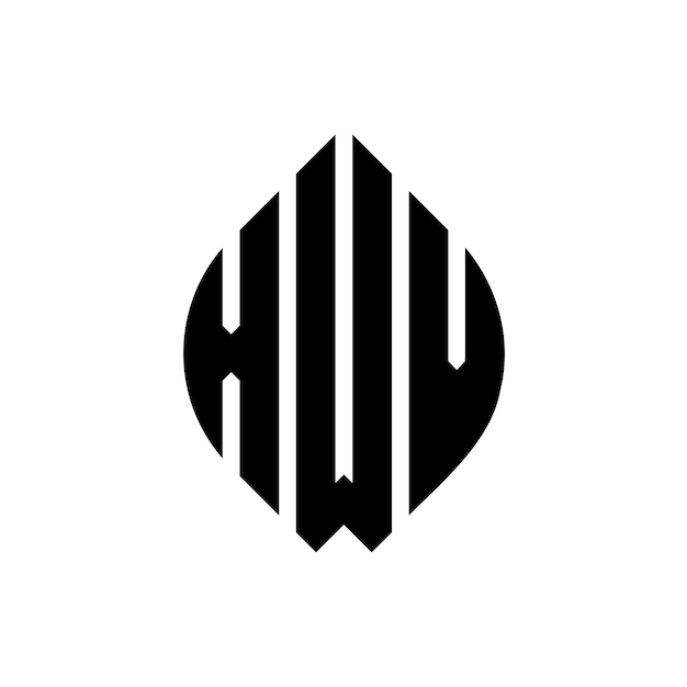 XWV diseño de logotipo de letra de círculo con forma de círculo y elipse XWV letras de elipse con estilo tipográfico Las tres iniciales forman un logotipo de círculo XWV emblema de círculo Monograma abstracto letra marca vector