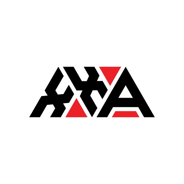 Vector xxa diseño de logotipo de letra triangular con forma de triángulo xxa diseño del logotipo triangular monograma xxa plantilla de logotipo vectorial de triángulos con color rojo xxa logotipo triangular simple elegante y lujoso logotipo xxa