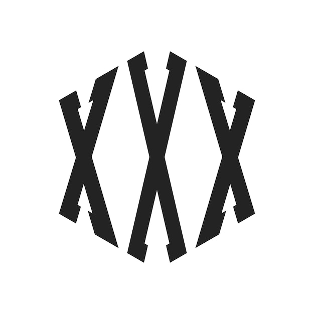 XXX Diseño del logotipo Letra inicial XXX Monograma Logotipo con forma de hexágono