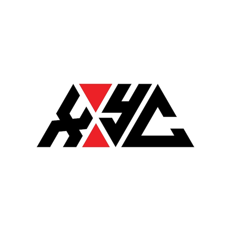 Vector xyc triángulo diseño de la letra del logotipo con forma de triángulo xyc diseño del logotipo del triángulo monograma xyc modelo de logotipo vectorial del triangle con color rojo xyc logotipo triangular sencillo elegante y lujoso logotipo xyc