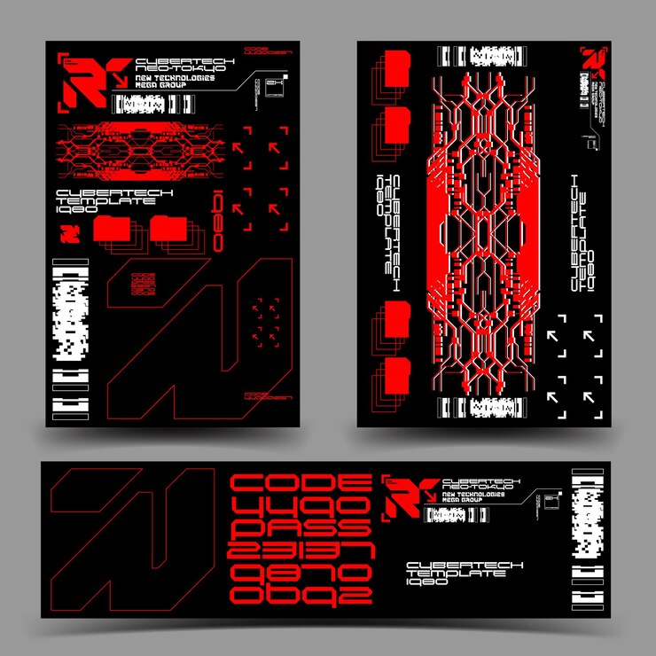 Vector y2k 2000s scifi cyberpunk retrofuturista conjunto de plantillas de diseño tablero de instrumentos para aplicación uxui ilustración vectorial 2d