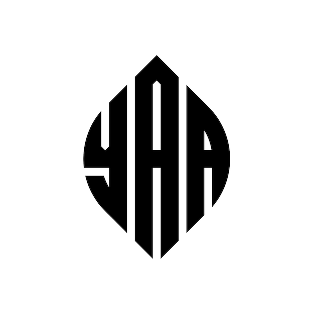 YAA diseño de logotipo de letras circulares con forma de círculo y elipse YAA letras elípticas con estilo tipográfico Las tres iniciales forman un logotipo de círculo YAA emblema de círculo Monograma abstracto letra marca vector