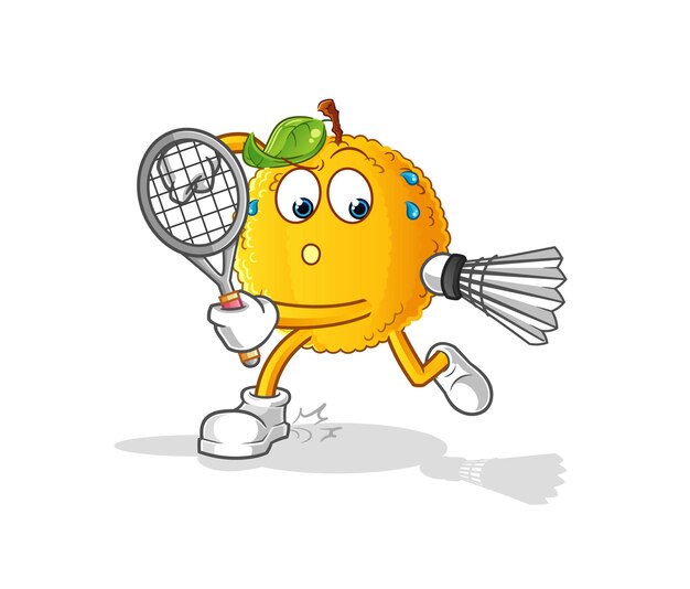 Yaca jugando ilustración de bádminton. vector de personaje