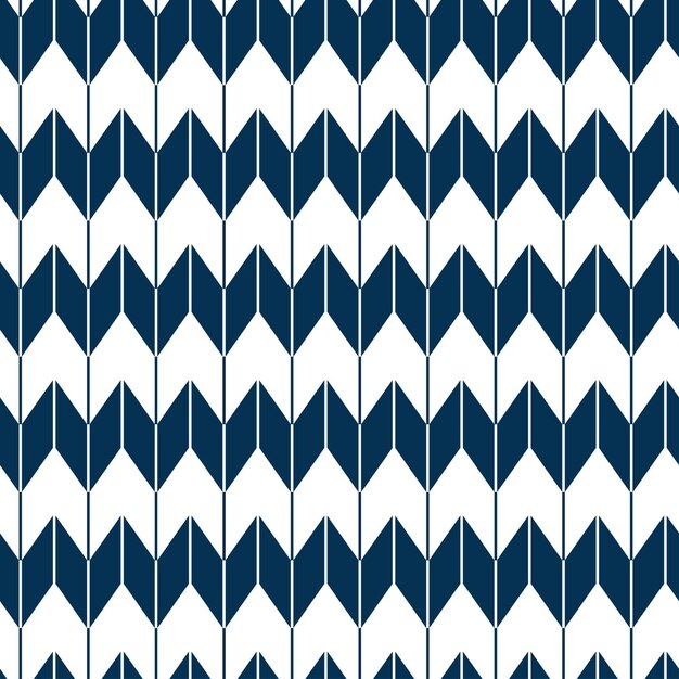 Yagasuri sin costuras patrón tradicional japonés de plumas de flecha Repetición de motivos geométricos en azul marino para diseño textil decoración cultural y textura de fondo