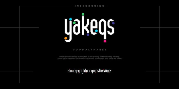 Yakeqs alfabeto abstracto fuentes tipografía ilustraciones vectoriales