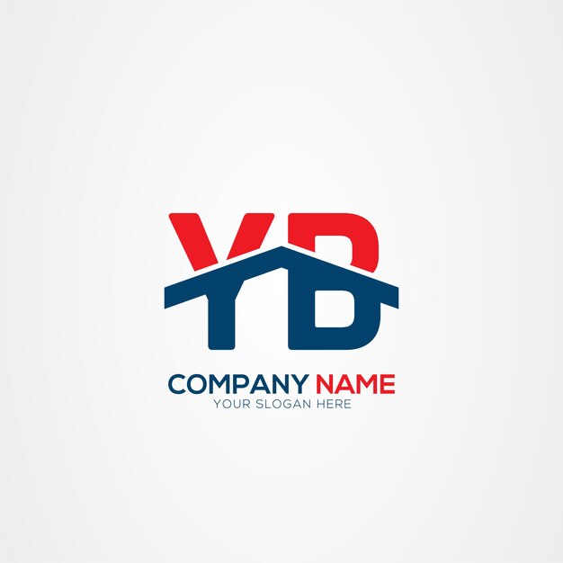 YB o BY Creative Modern Letters Elemento de diseño del logotipo