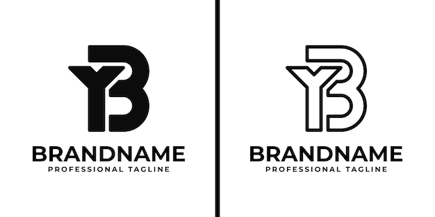 YB o BY Monograma Logos de letras Conjunto para negocios con las iniciales BY o YB
