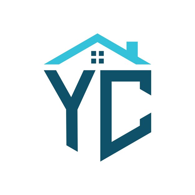 YC House Logo Design Template Letter YC Logo para la construcción de bienes raíces o cualquier negocio relacionado con la casa