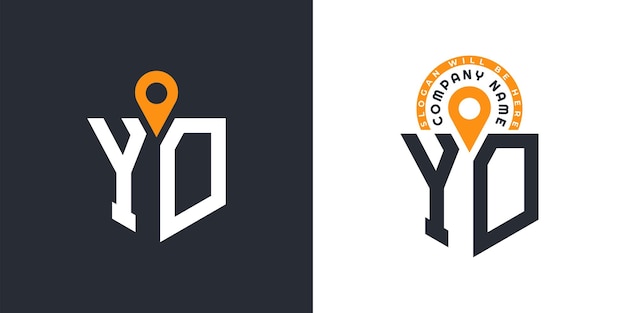 YD Location Logo Bundle Letter YD Logo Dual Vector Icons para el reclutamiento y la navegación