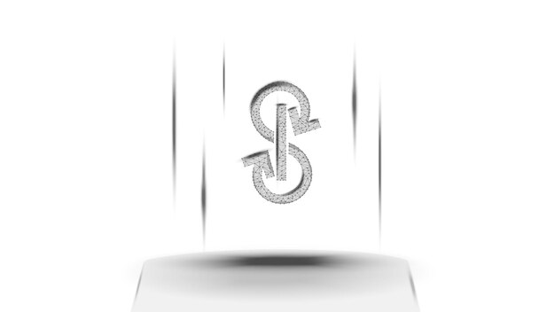 Yearn.finance YFI token símbolo del sistema DeFi sobre el pedestal sobre fondo blanco. Icono del logotipo de criptomonedas. Programas financieros descentralizados. Ilustración de vector de sitio web o banner.
