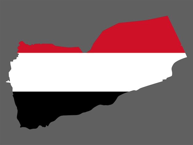 Yemen mapa con bandera cartografía asiática