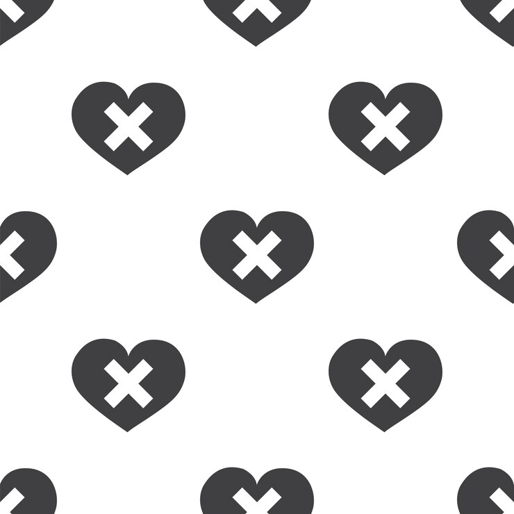 Vector yeso de corazón, patrón transparente de vector, editable se puede utilizar para fondos de páginas web, rellenos de patrón