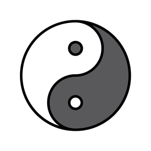 Yin yang símbolo línea icono equilibrio armonía dualidad filosofía espiritualidad símbolo chino equilibrio paz contraste zen meditación holística bienestar salud unidad opuestos tranquilidad