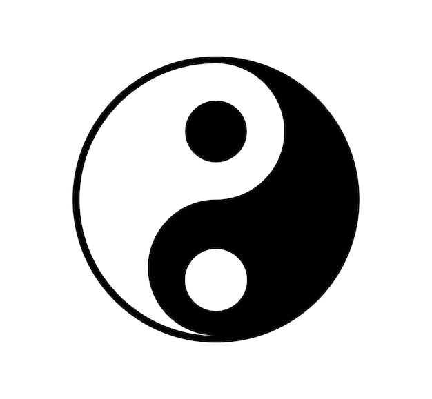 yinyang símbolo equilibrio icono plano logotipo vector ilustración