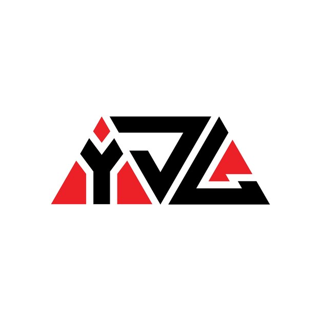 YJL diseño de logotipo de letra triangular con forma de triángulo YJL diseñador de logotipo triangular monograma YJL modelo de logotipo vectorial triángulo con color rojo YJL logotipo triangle sencillo elegante y lujoso Logotipo YJL