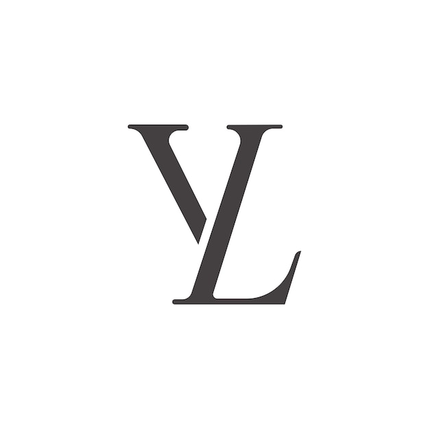 Yl vector logo yl letras del emblema del alfabeto