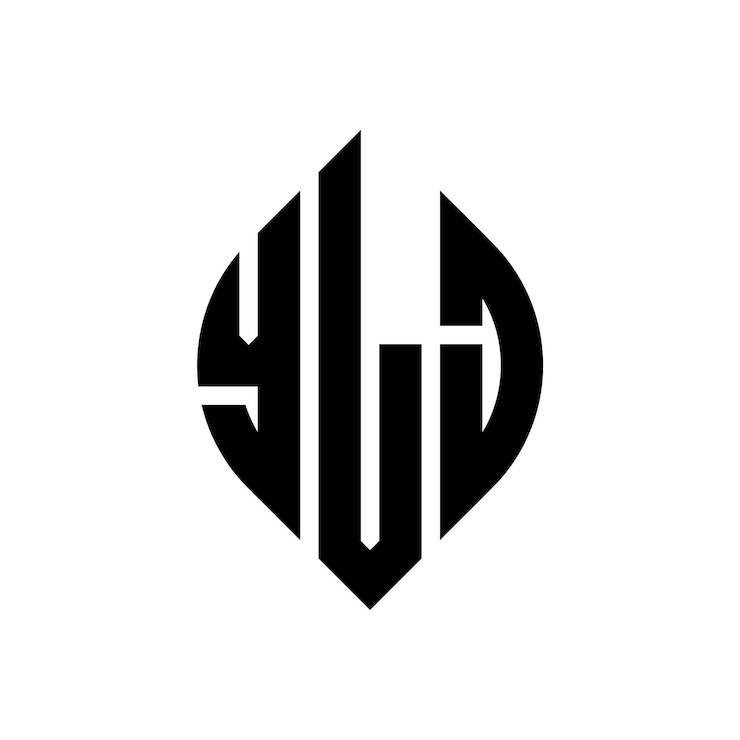 Vector ylj diseño de logotipo de letras circulares con forma de círculo y elipse ylj letras elípticas con estilo tipográfico las tres iniciales forman un logotipo de círculo ylj emblema de círculo monograma abstracto letra marca vector