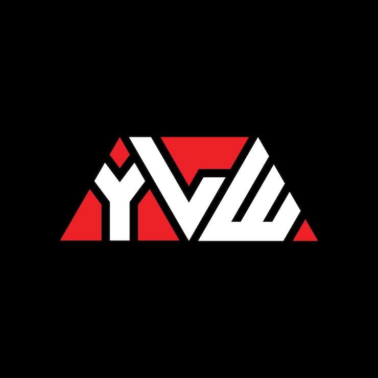 Vector ylw diseño de logotipo de letra triangular con forma de triángulo ylw triángulo de logotipo diseño de monograma ylw modelo de logotipo vectorial triangular ylw de color rojo logotipo triangular simple elegante y lujoso ylw