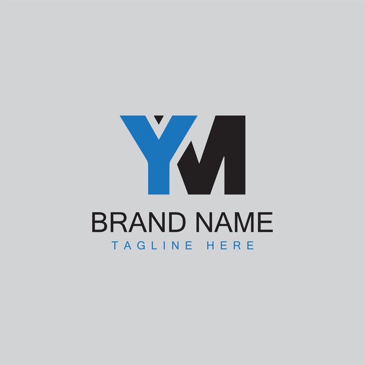 Vector ym monogram letters logotipo adecuado para cualquier negocio con las iniciales ym o my