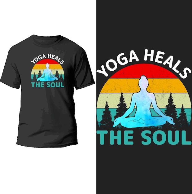 El yoga cura el diseño de la camiseta del alma