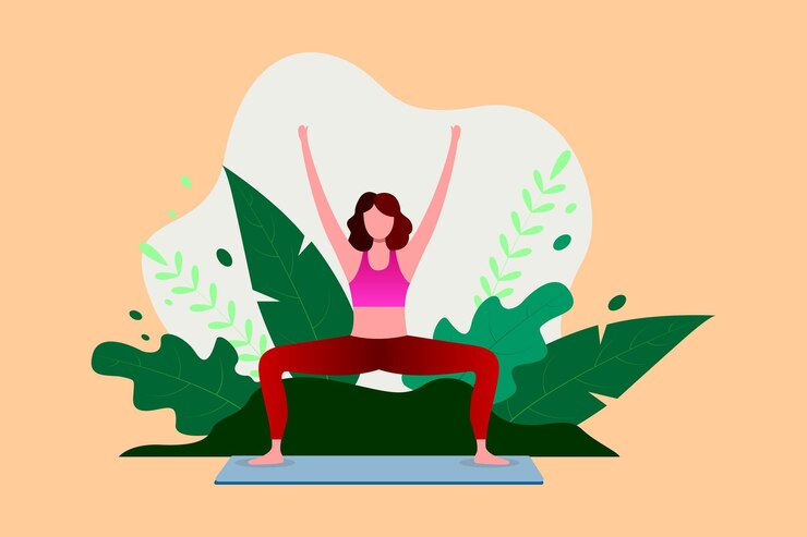 Vector yoga ejercicio fitness terapia saludable plano día internacional de yoga ilustración