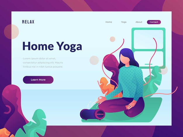 Yoga femenina relajante para diseño web