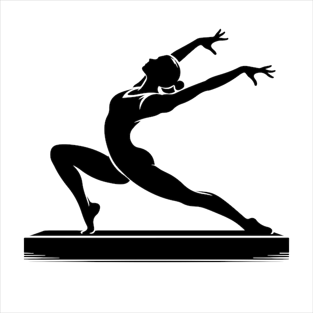 Yoga femenino Vector negro gimnasia silueta femenina