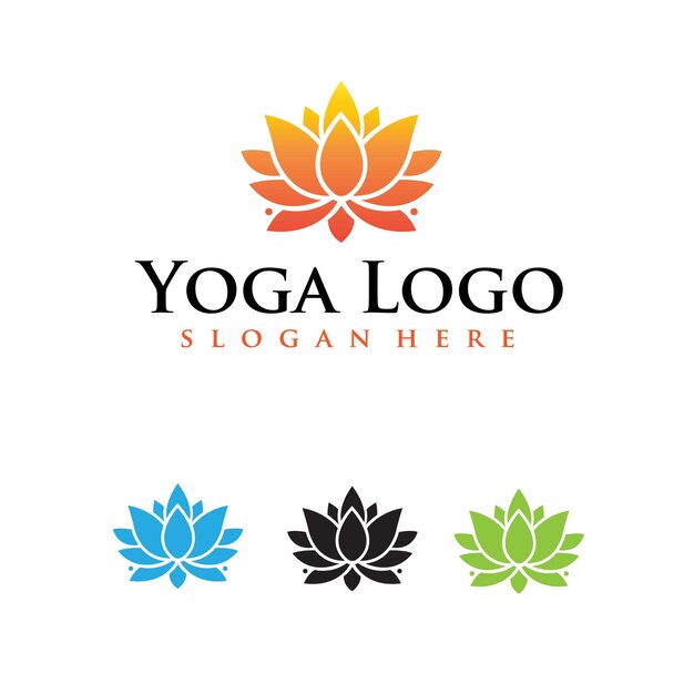 Yoga Meditación Atención Mental Ejercicio de respiración espiritual Disciplina física El logotipo del icono de bienestar