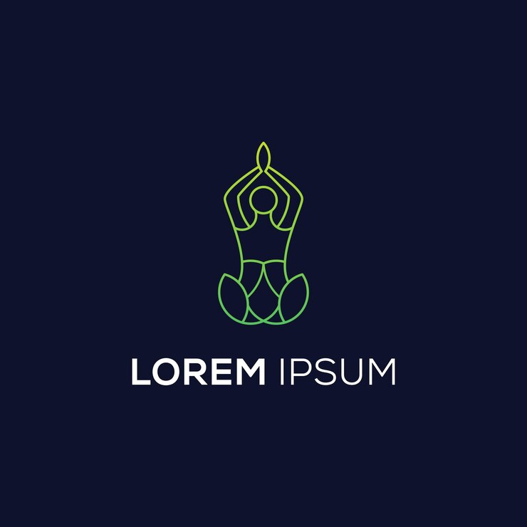 Yoga minimalista plantea concepto de diseño de logotipo de arte de línea humana