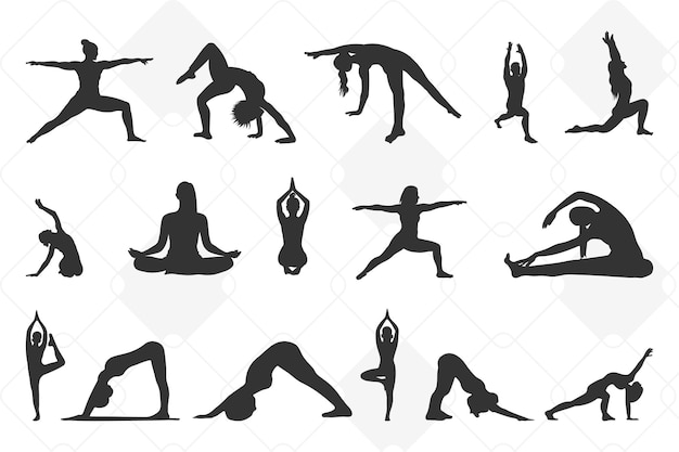 Yoga Pilates SVG Bundle Yoga Pose Svg Mediación Svg Fitness Svg Yoga Svg Ejercicio de Yoga Svg Pil