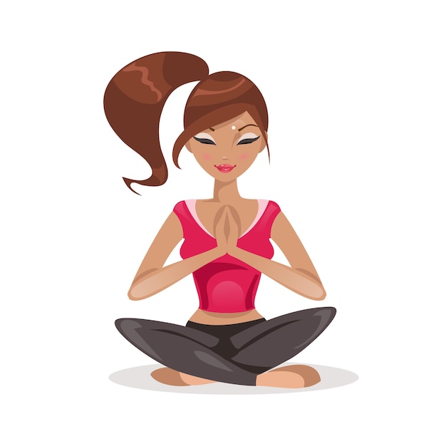 Yoga set vector ilustración estilo plano