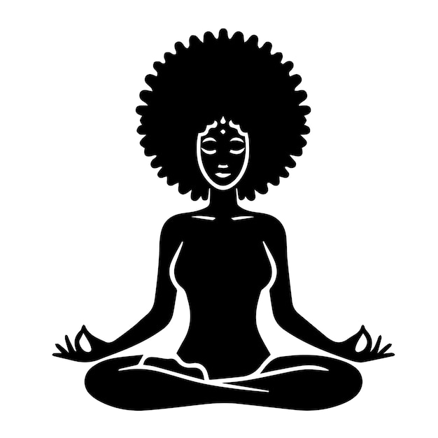 Yoga svg mujer afroY