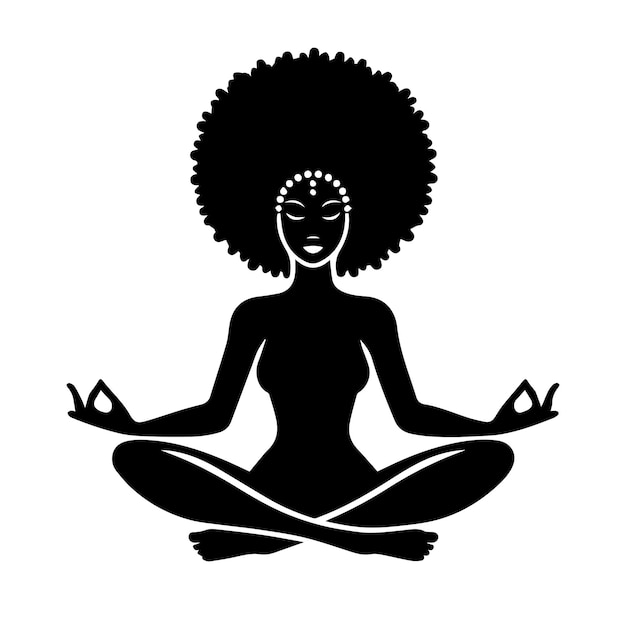 Yoga svg mujer afroY