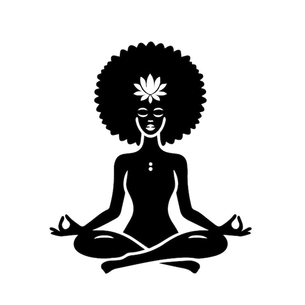 Yoga svg mujer afroY