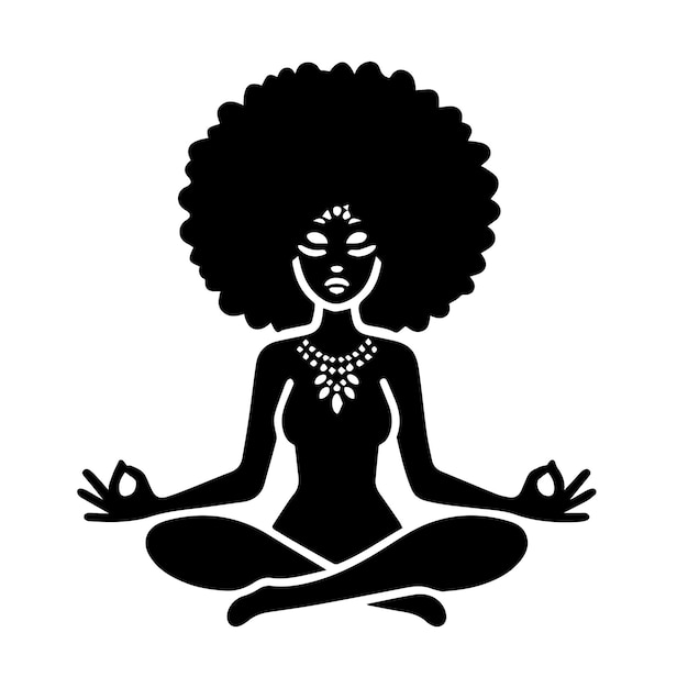 Yoga svg mujer afroY