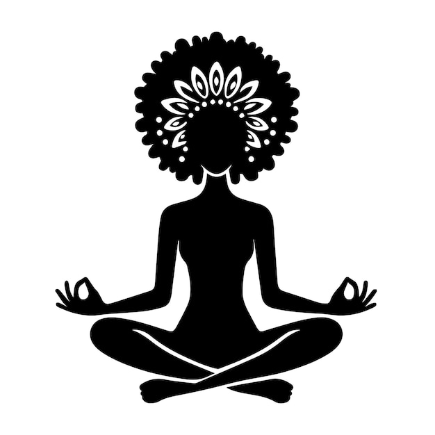 Yoga svg mujer afroY