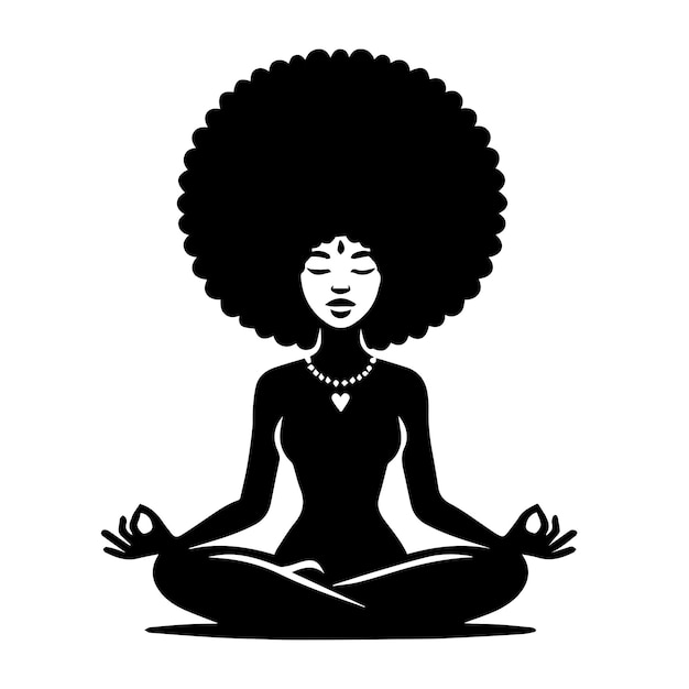 Yoga svg mujer afroY