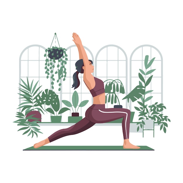 Yogi deportiva mujer atractiva practicando yoga mujeres fitness vector imagen gratuita yoga vector arte yoga