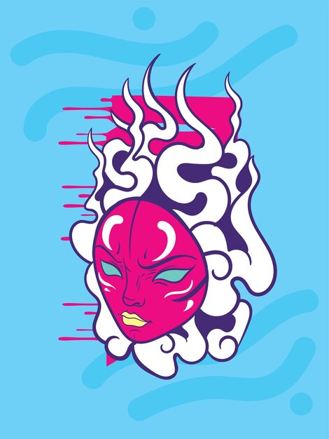 Yokai es un fantasma japonés malvado con un personaje de estilo japonés.