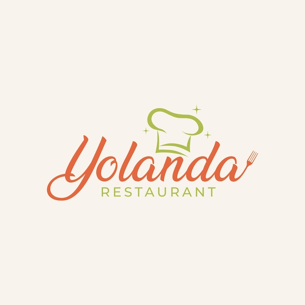 Yolanda Casual Restaurant marca de palabra tipografía texto diseño de logotipo elemento de icono vector