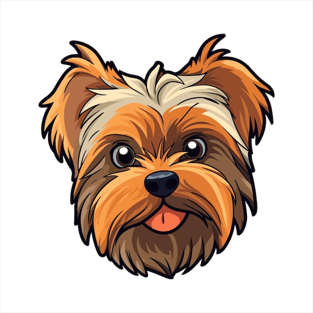 Yorkshire Terrier raza de perro dibujos animados Kawaii personaje animal mascota aislado pegatina ilustración