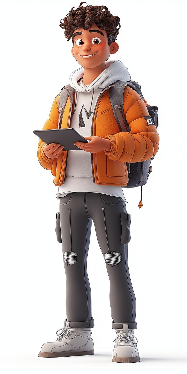 Vector young boy uiux desarrollador vector de personajes de dibujos animados