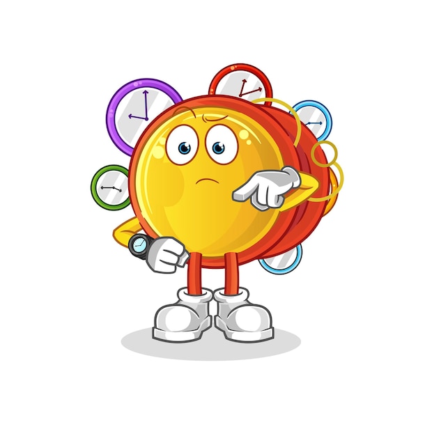 Yoyo con dibujos animados de reloj de pulsera. vector de mascota de dibujos  animados | Vector Premium