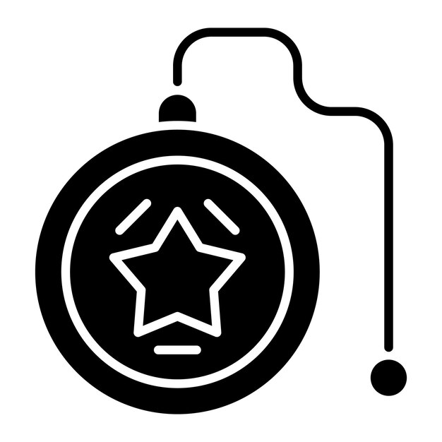 Yoyo Glifo Sólido Negro Ilustración