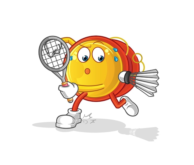 Yoyo jugando ilustración de bádminton. vector de personaje